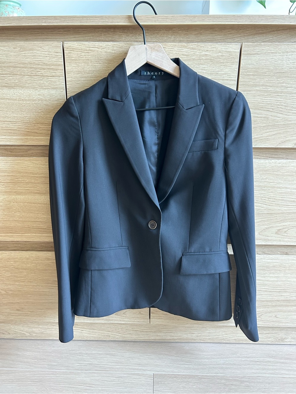 Theory Women's Dark Brown Single-Button Blazer